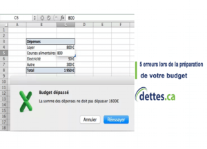 5 erreurs lors de la préparation de votre budget par www.dettes.ca
